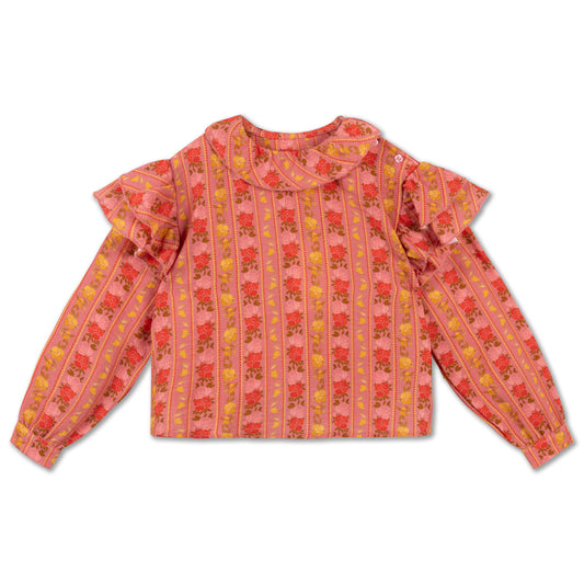 Repose AMS | Ruffle Blouse | Coral Bloom Fiesta