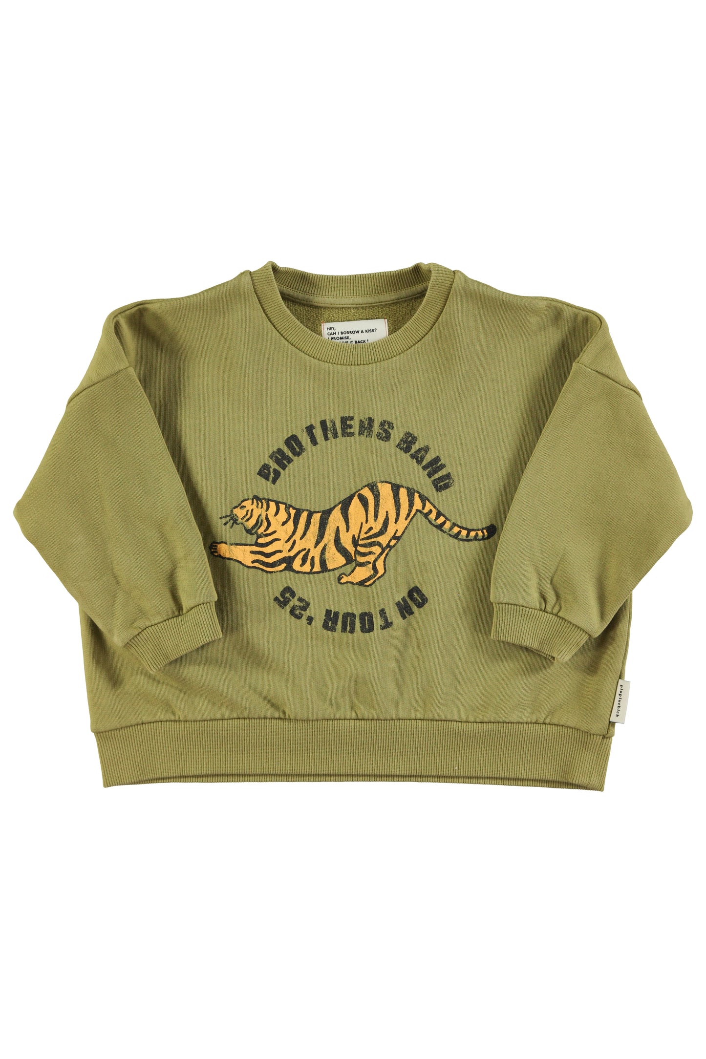 Piupiuchick | Sweatshirt | Olive green w/Tiger print