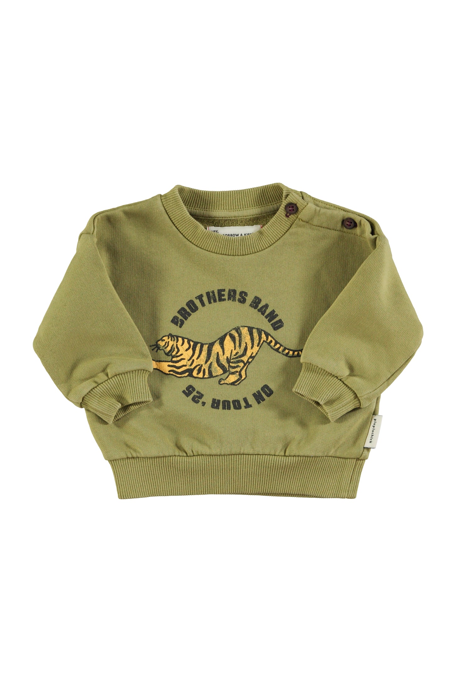 Piupiuchick | Sweatshirt | Olive green w/Tiger print