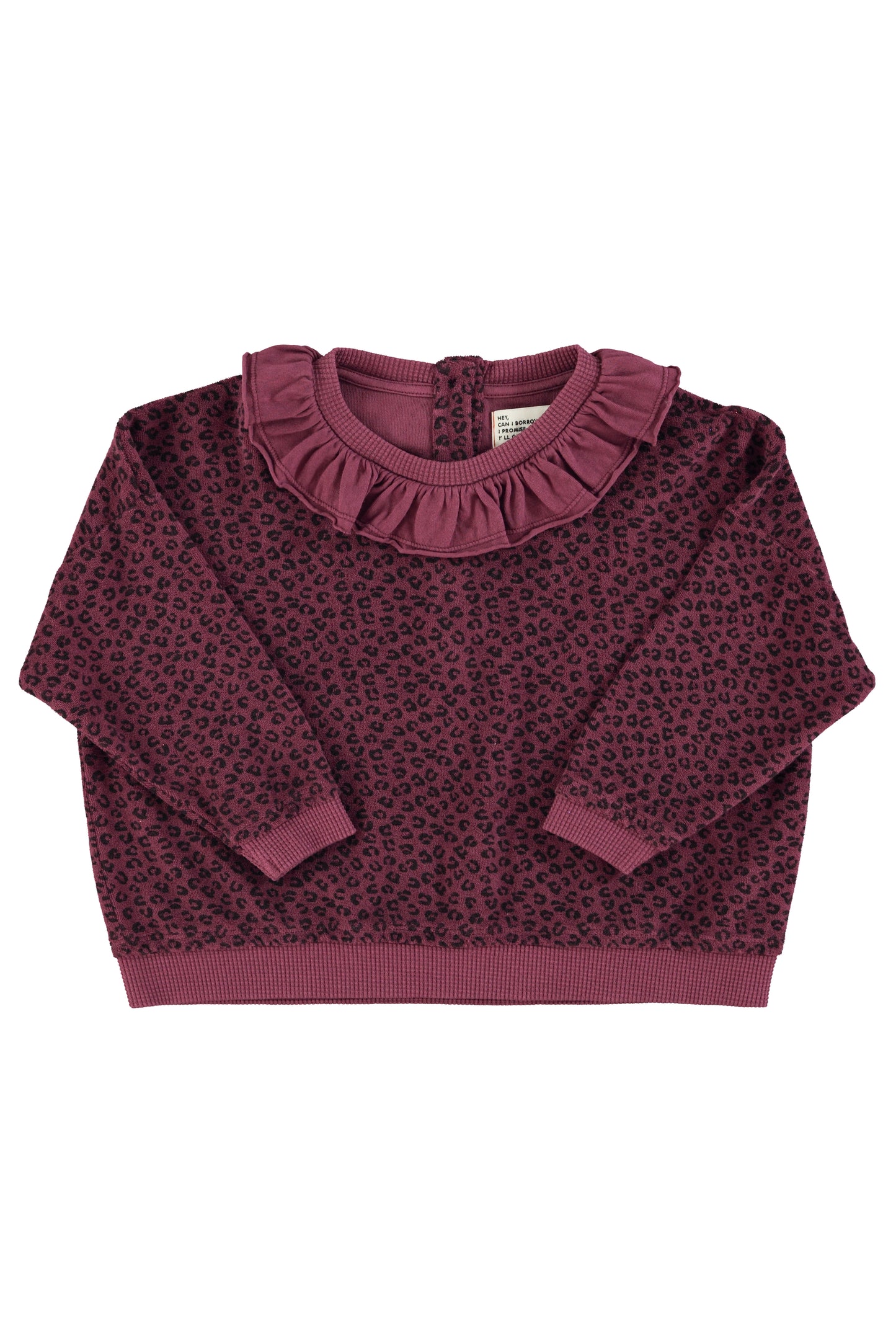 Piupiuchick | Terry cotton Sweatshirt | Aubergine w/ animal print