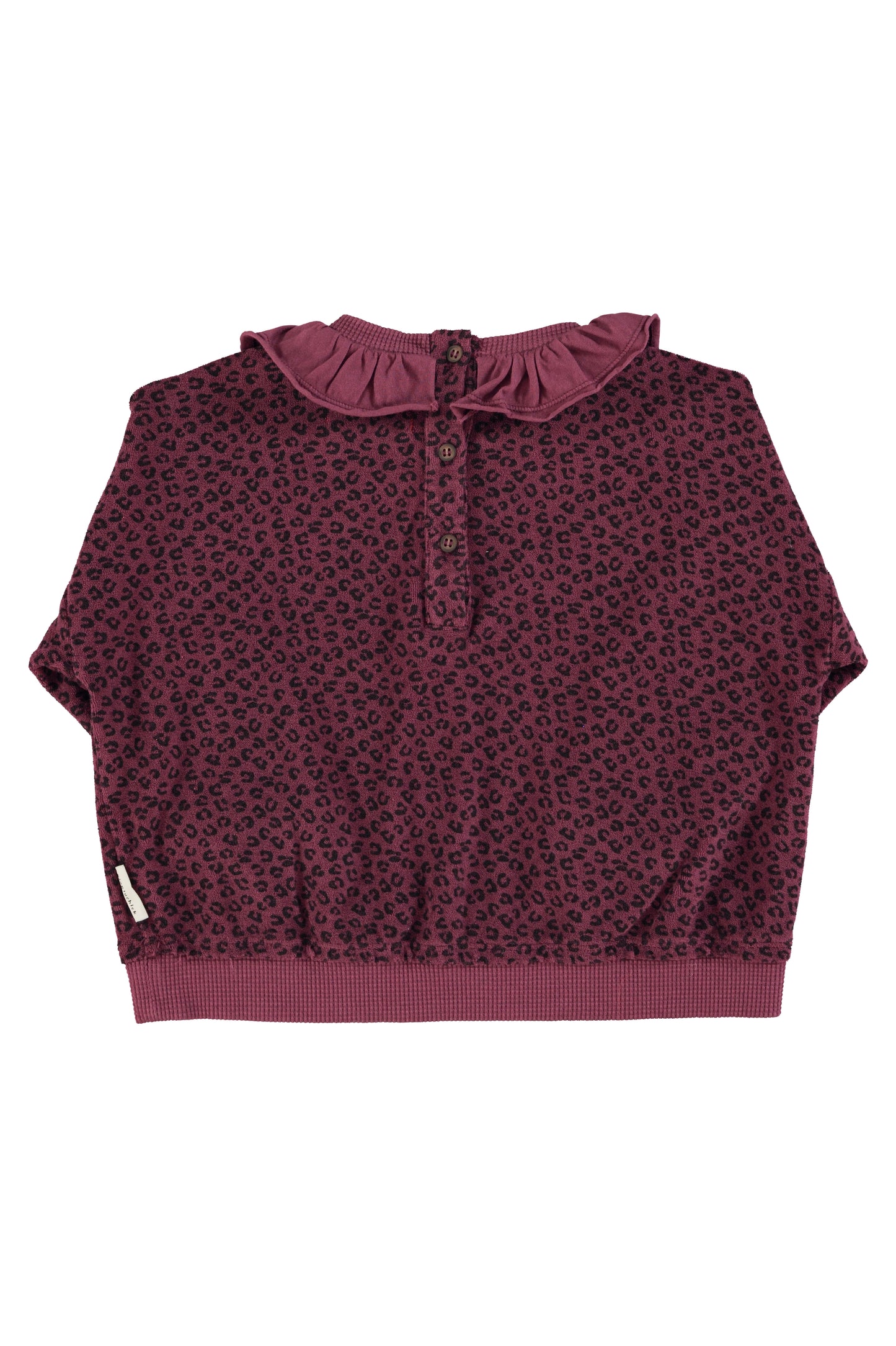 Piupiuchick | Terry cotton Sweatshirt | Aubergine w/ animal print