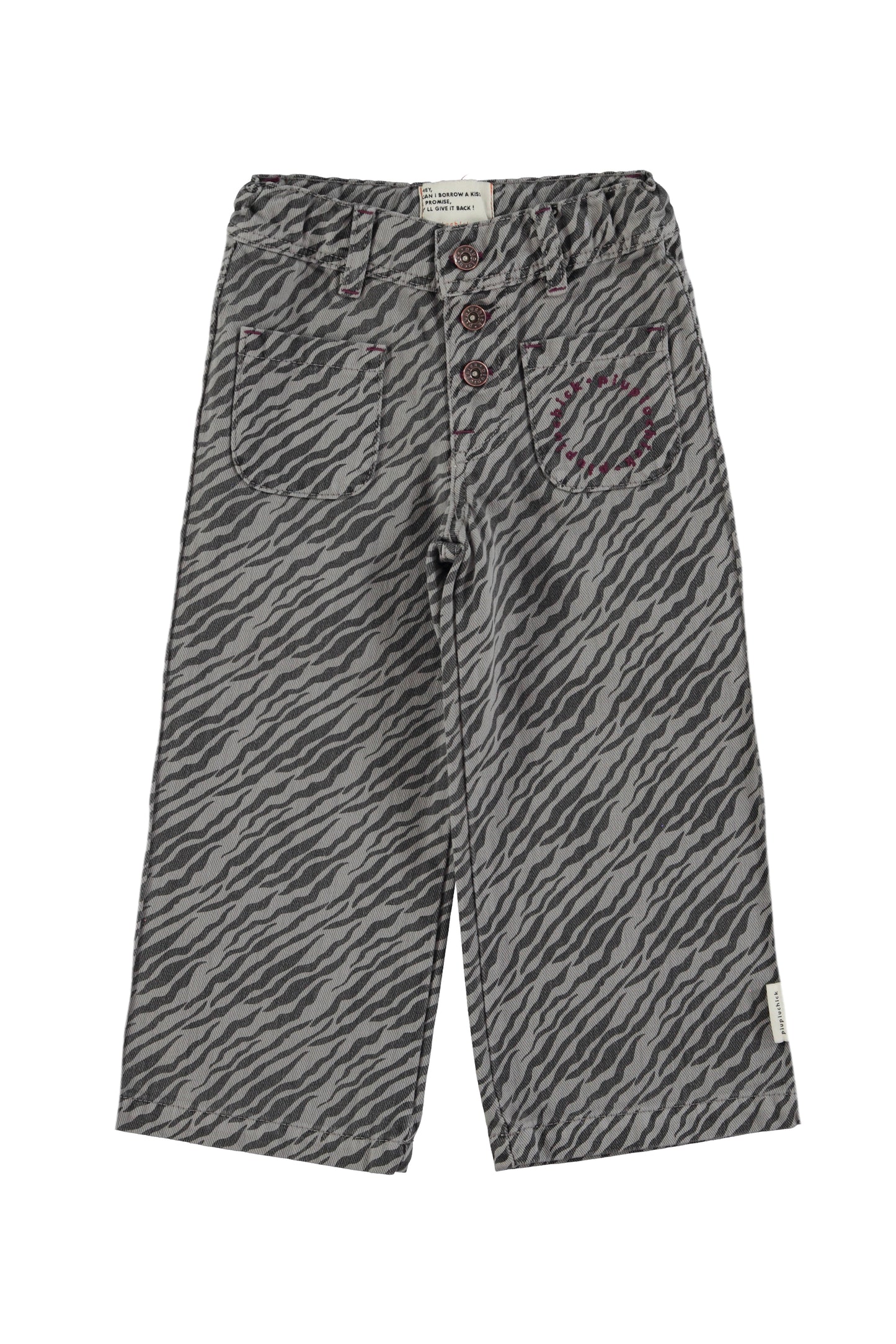 Piupiuchick| Flare trouser | Grey w/ zebra print