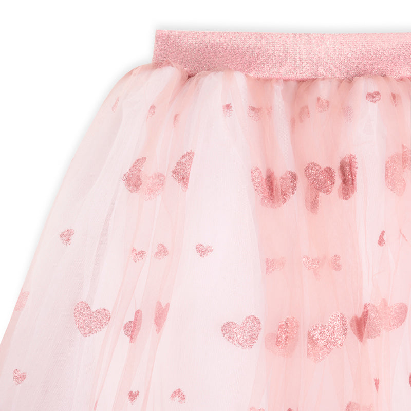 Ratatam | Long heart skirt | Pink
