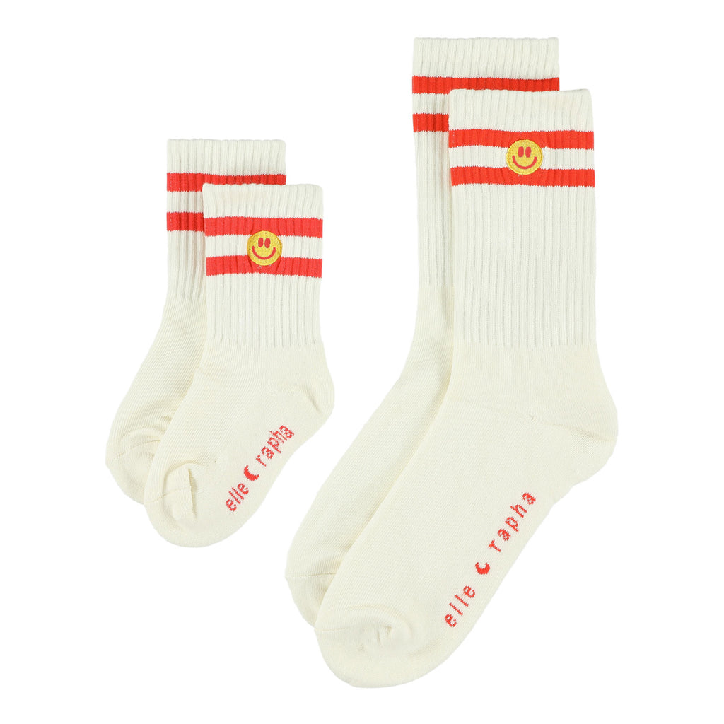 Elle and rapha | Smiley Socks | Coral