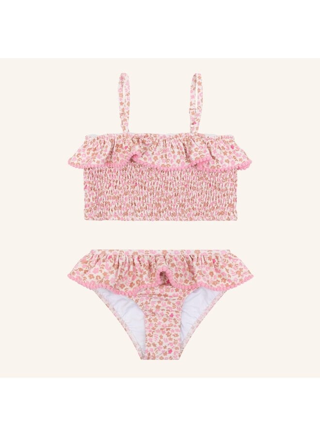 Navy natural | Maan bikini pink flower