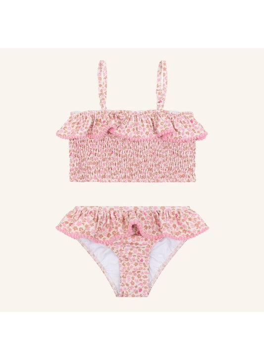 Navy natural | Maan bikini pink flower
