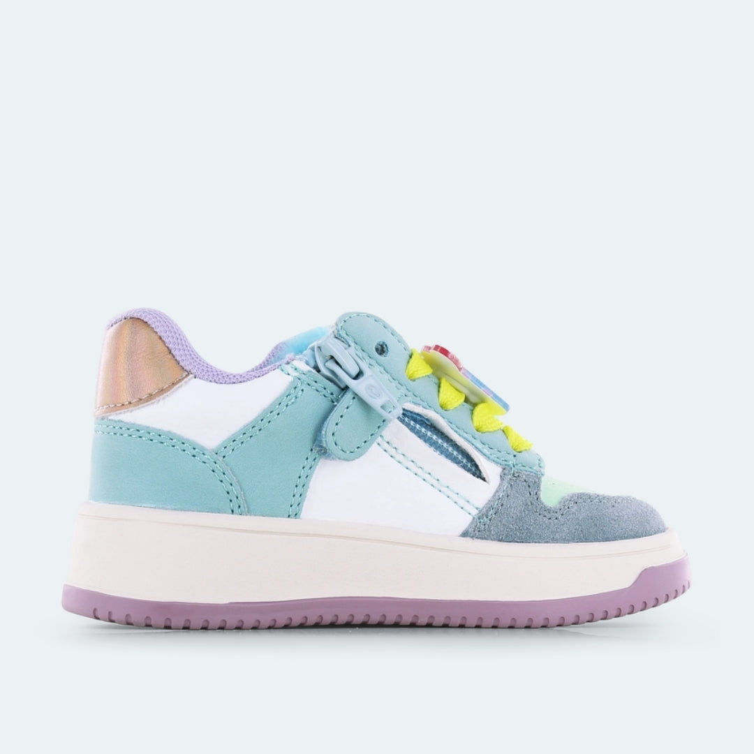 Shoesme| Sneakers met veterclips | Roze en blauw