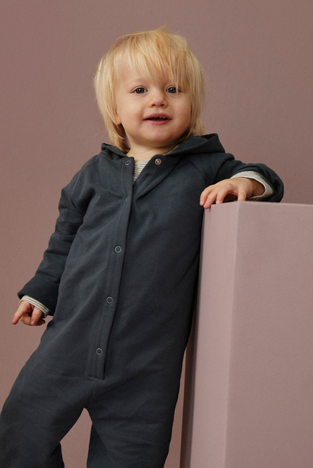 Gray label | Baby Hooded suit | Blue grey