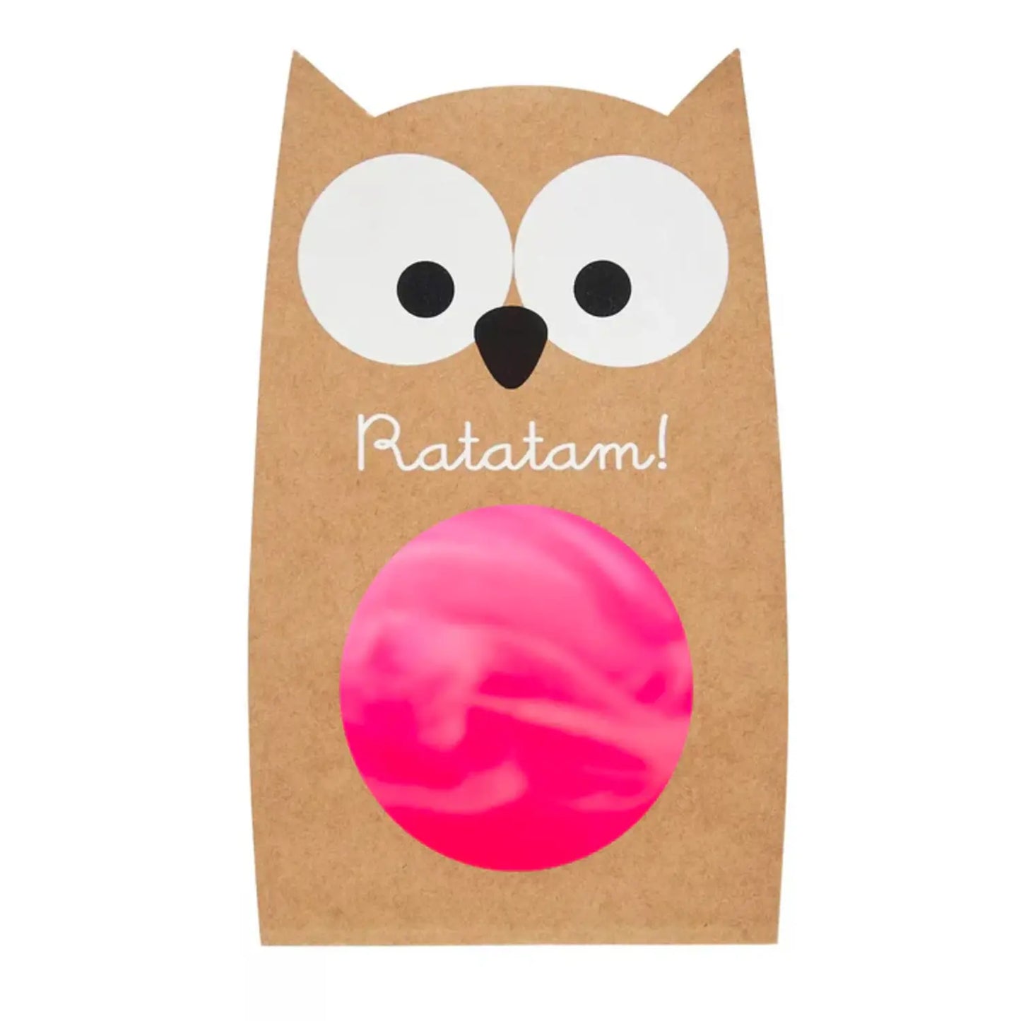 Ratatam | Bouncy owl ball | Marble Pink