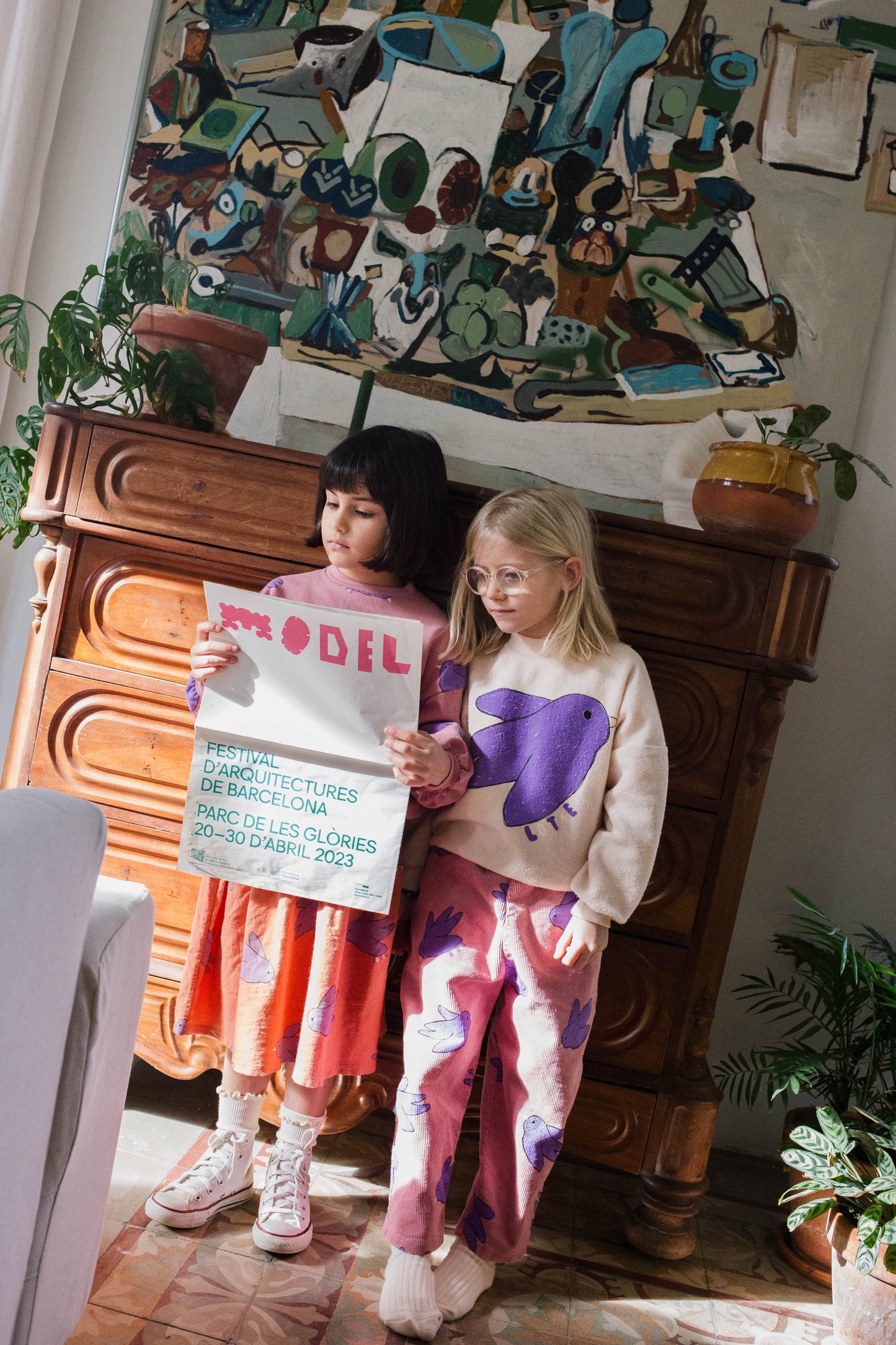 Lotiekids | Sweatshirt Flowing bird | Light grey melange