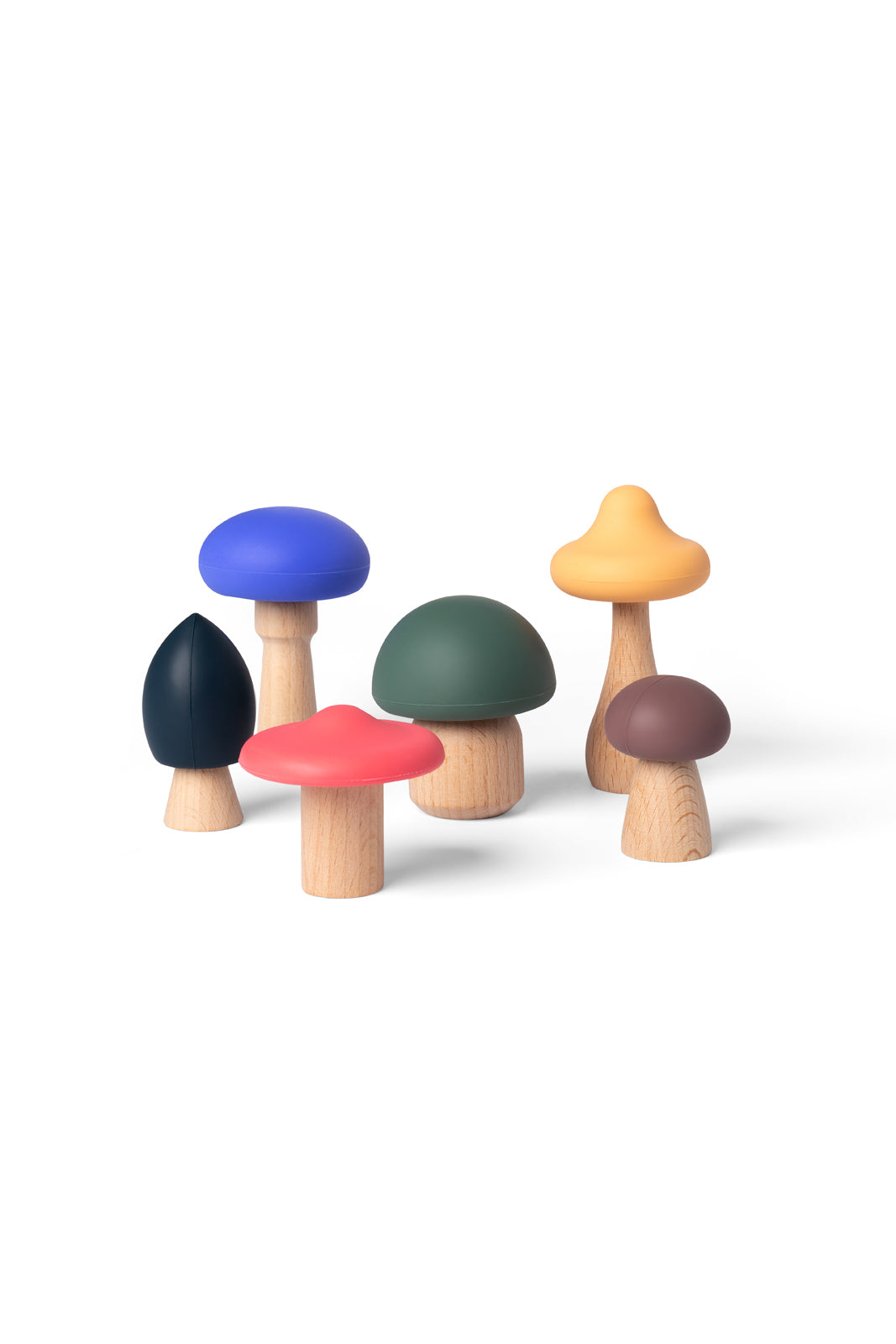 Little L | Mushroom set silliconen and wood | Multi color
