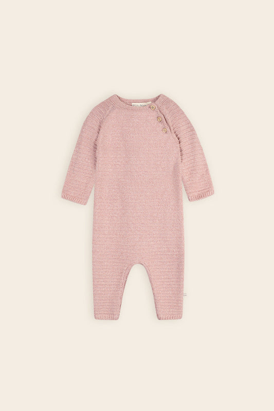 Petit maison | Senne Knitted playsuit | Pastel pink