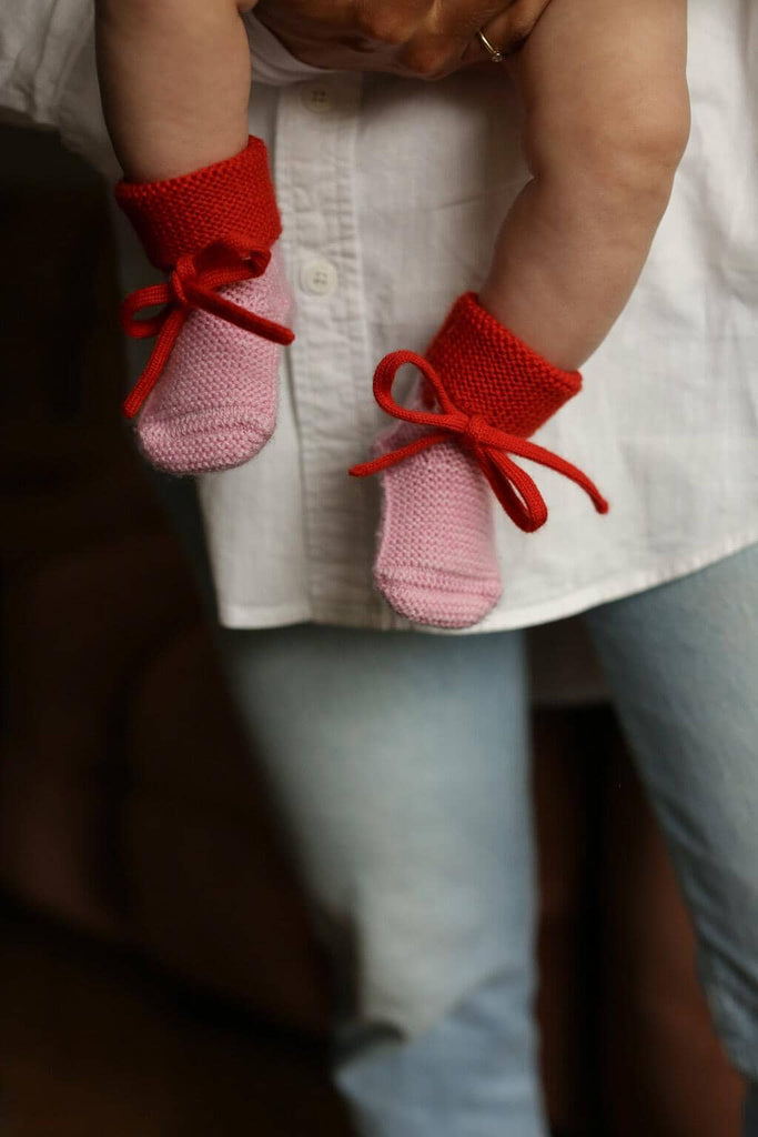 Hvid | Booties Candy/ red | 0-9m