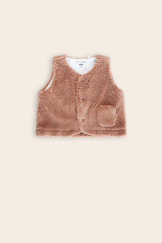 Petit maison | Kato teddy gilet | Caramel