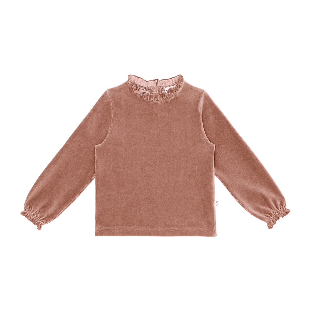 House of Jamie | Frill Collar jumper | Warm taupe