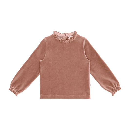 House of Jamie | Frill Collar jumper | Warm taupe