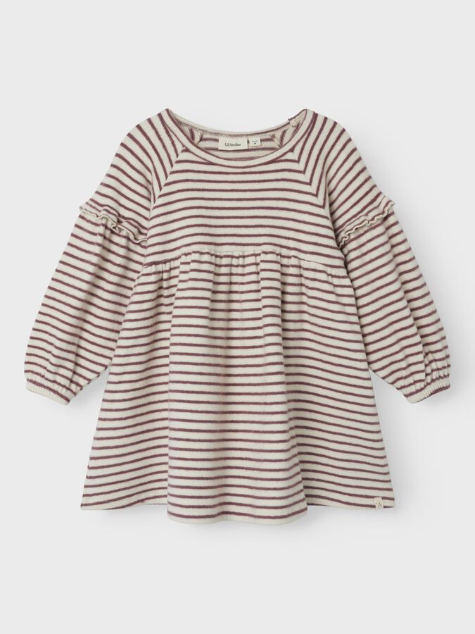 Lil'Atelier | Thoro dress stripe | Birch / rosebrown