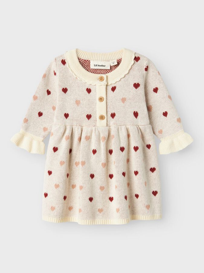 Lil'Atelier | Saran knit dress heart | Turtledove