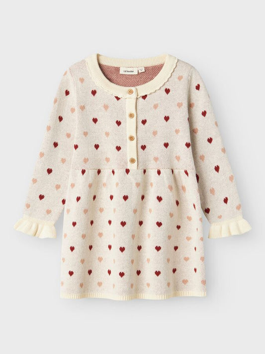 Lil'Atelier | Saran knit dress heart | Turtledove