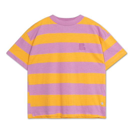 Repose AMS | Boxy T- shirt oversized | Orchid goudsbloem stripe