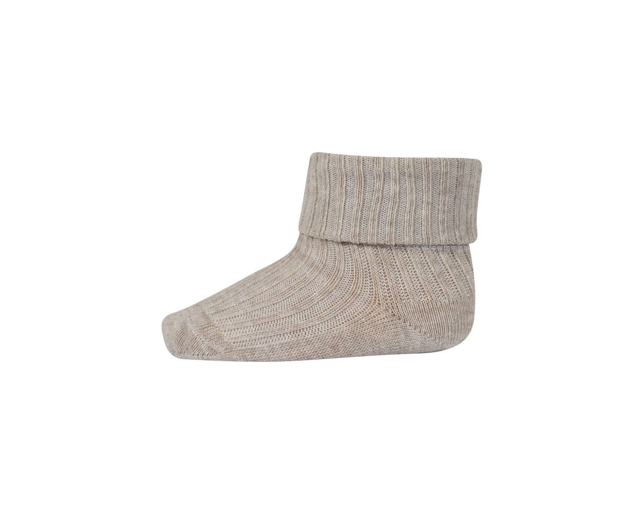 MP Denmark | Cotton rib baby sock | Light brown melange
