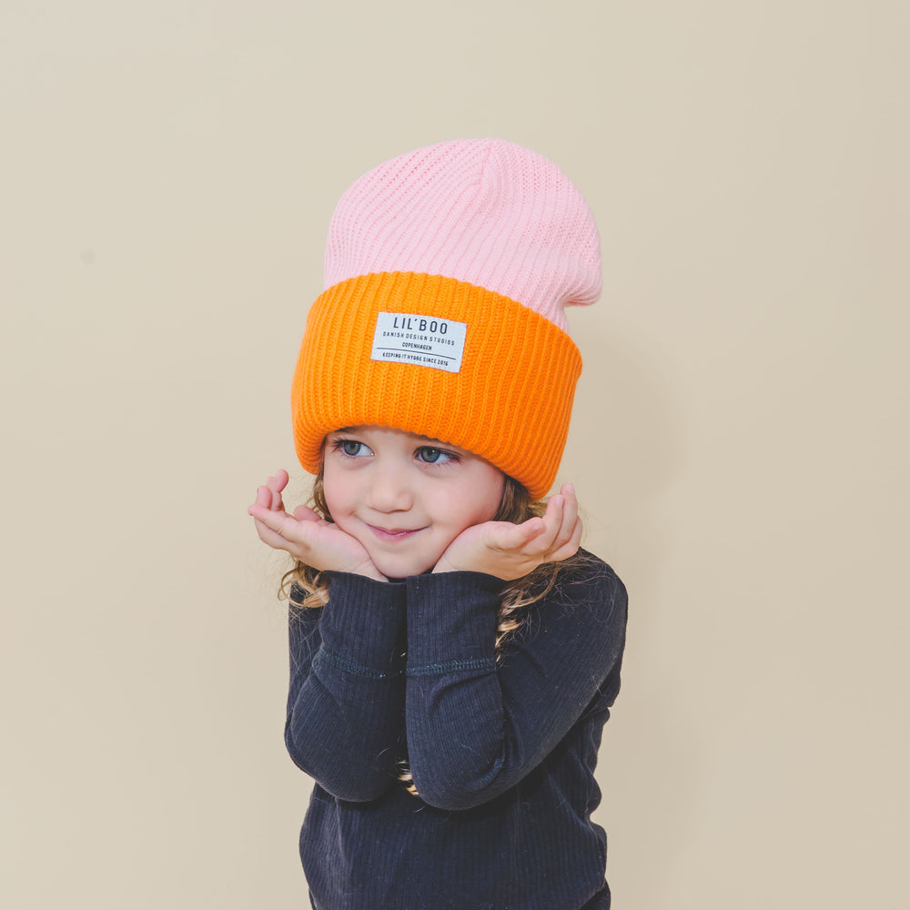 Lil' Boo |Hygge Beanie | Pink orange