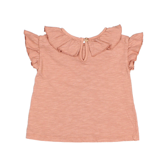 Buho| Frill Collar t- shirt | Rose Clay