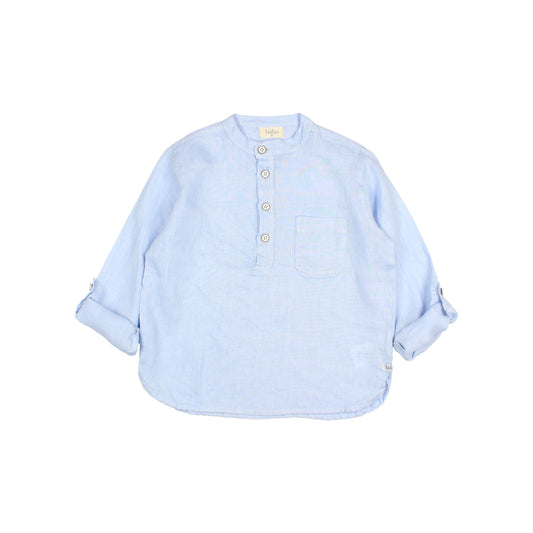Buho | Linen Kurta shirt  | Placid Blue