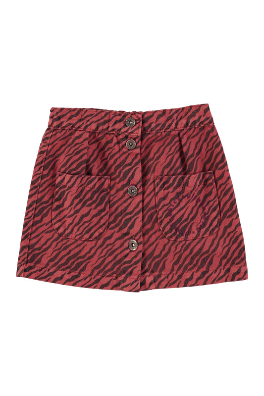 Piupiuchick | Short skirt | Bordeaux w/ zebra print