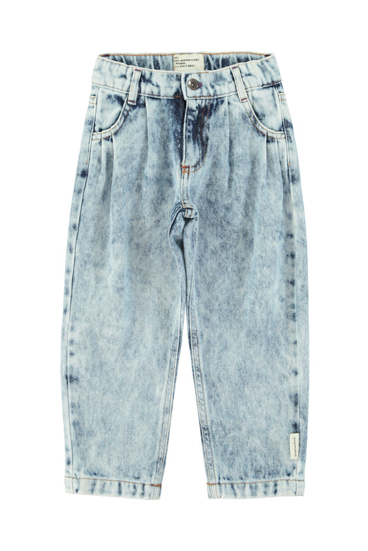 Piupiuchick| Mom fit trouser | Washed blue denim