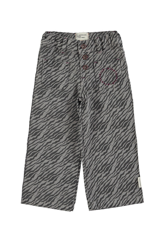 Piupiuchick| Flare trouser | Grey w/ zebra print