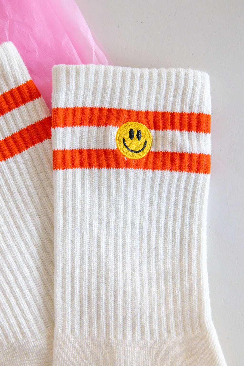 Elle and rapha | Smiley  Socks | Coral