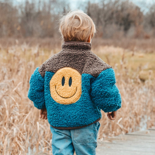 Elle and Rapha | Little teddy | Smiley Jacket blue