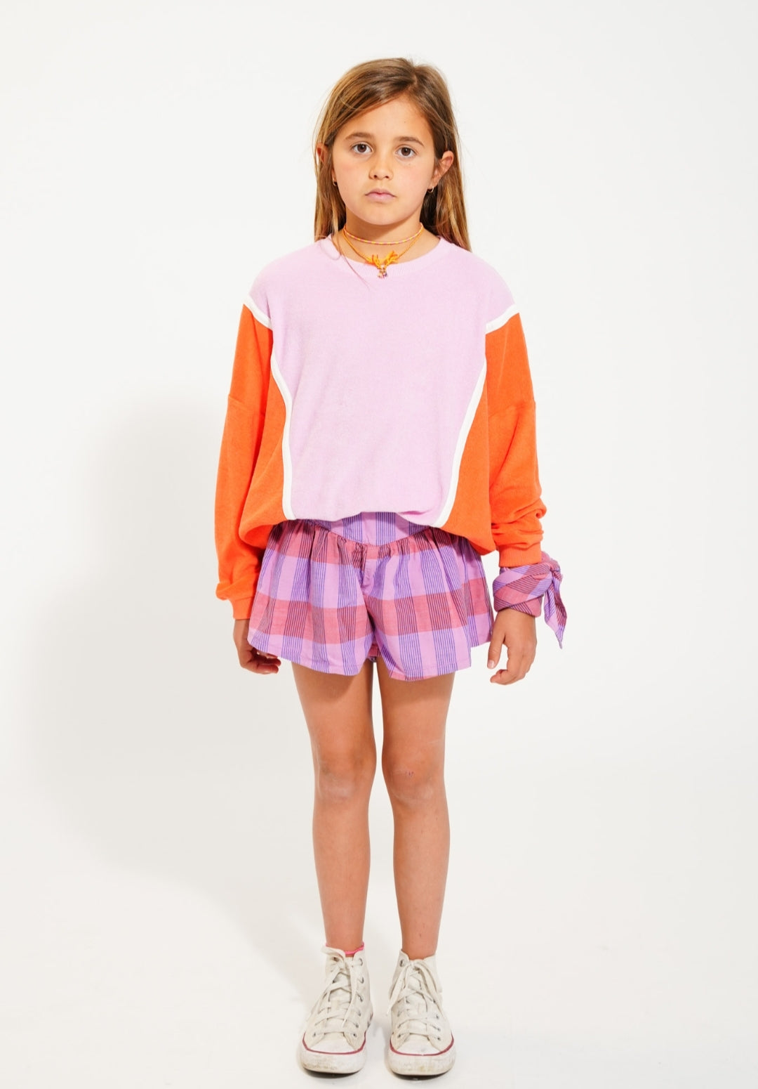 Piupiuchick | Sweatshirt Orange & Lavender