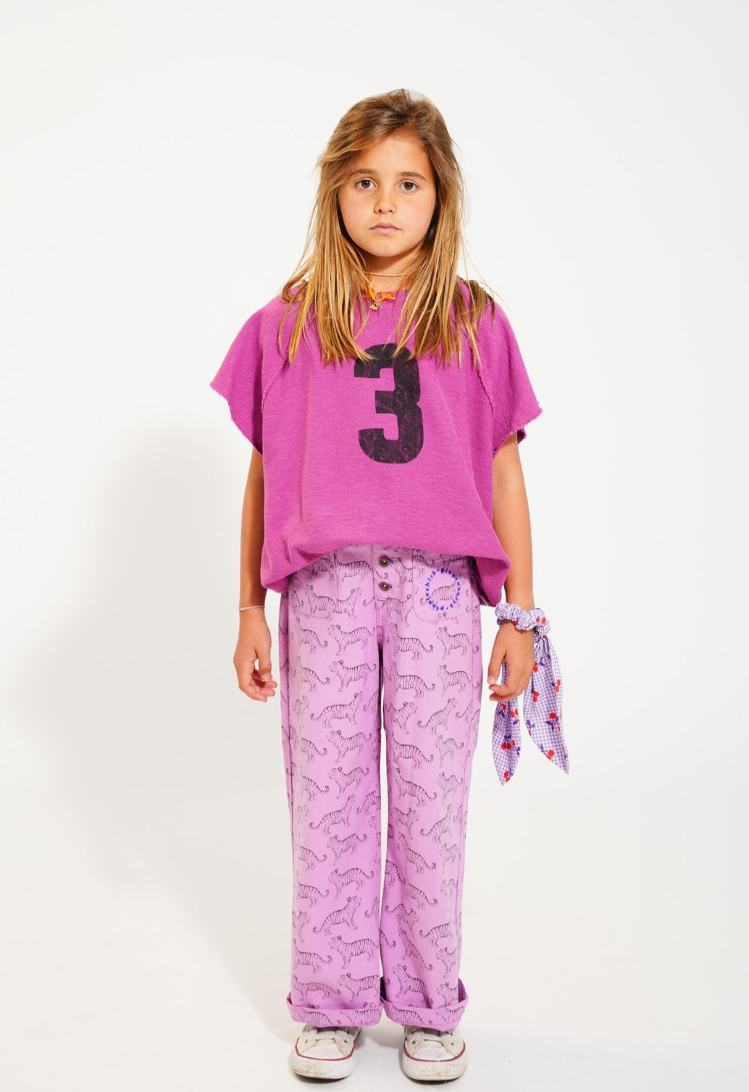 Piupiuchick | Flare Trouser | Lavender w/ black tigers