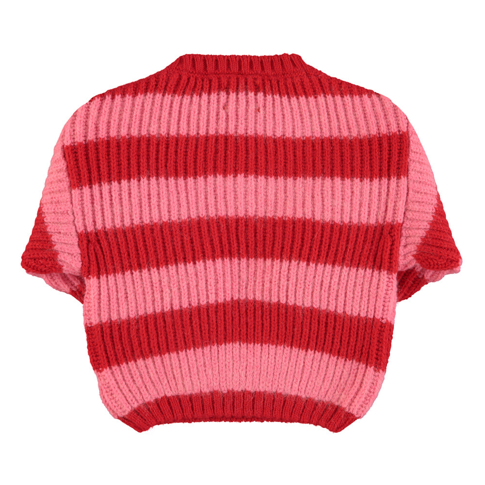 Piupiuchick | Knitted sweater | Red & Pink stripes