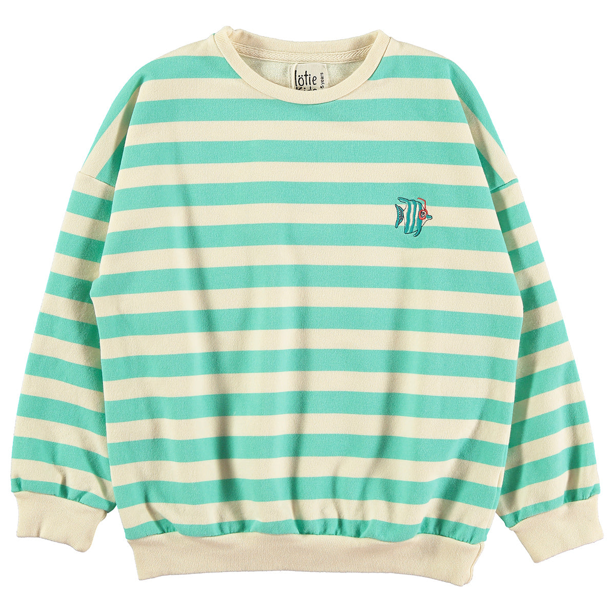 Lotiekids | Stripes fish Sweatshirt | Off white