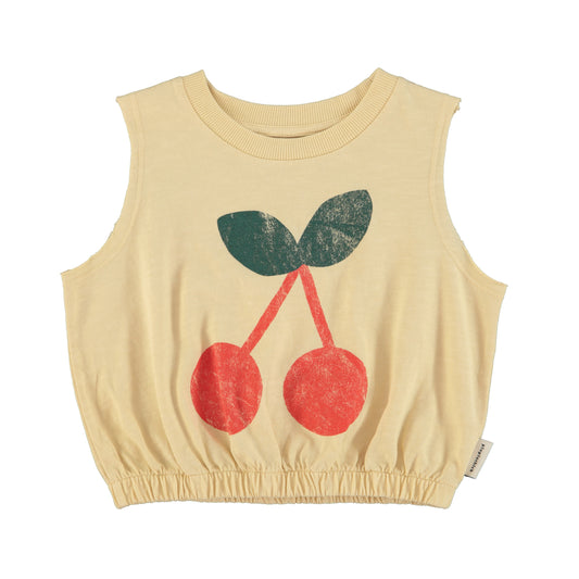 Piupiuchick | Sleeveless top | Sand w/ Cherry print