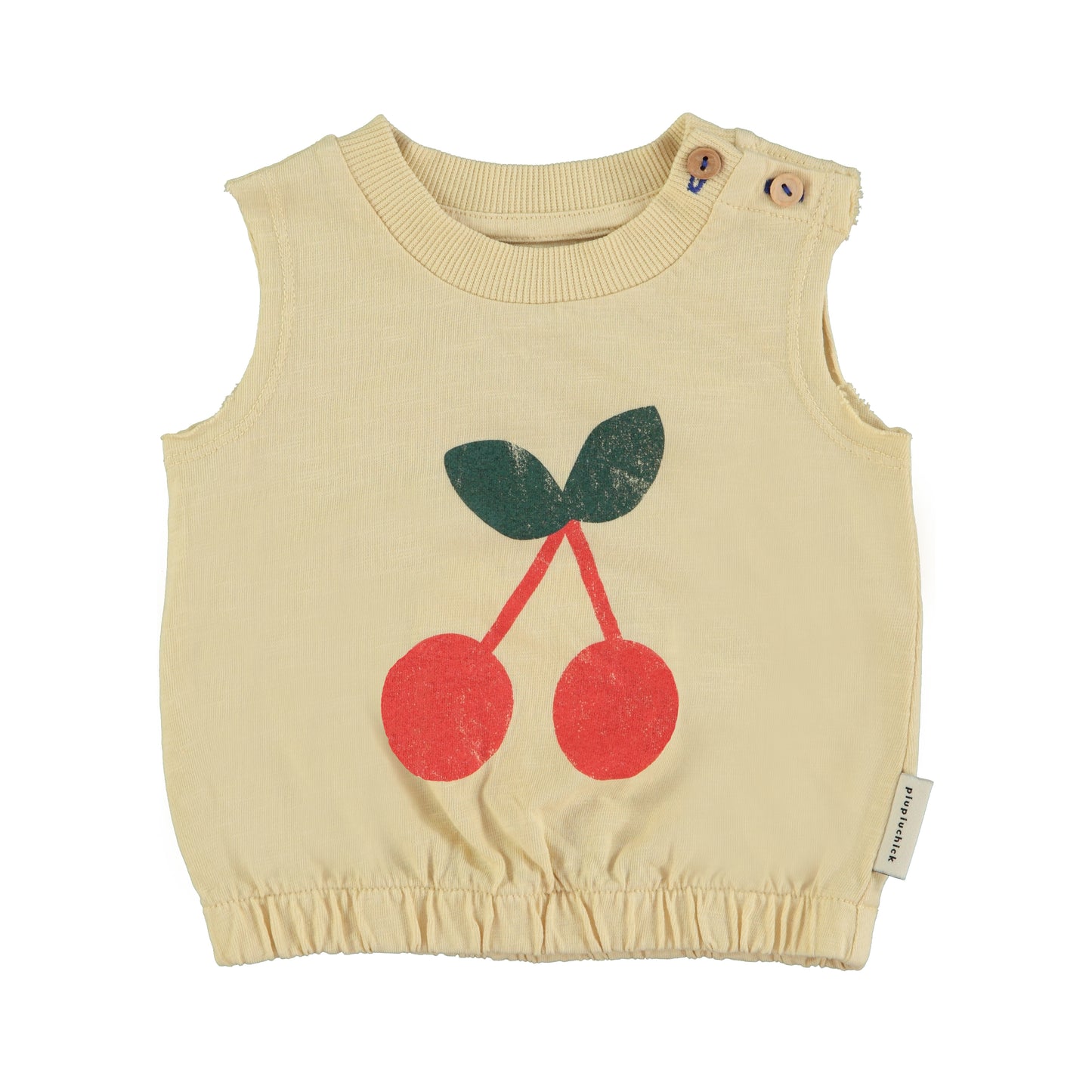 Piupiuchick | Sleeveless top | Sand w/ Cherry print