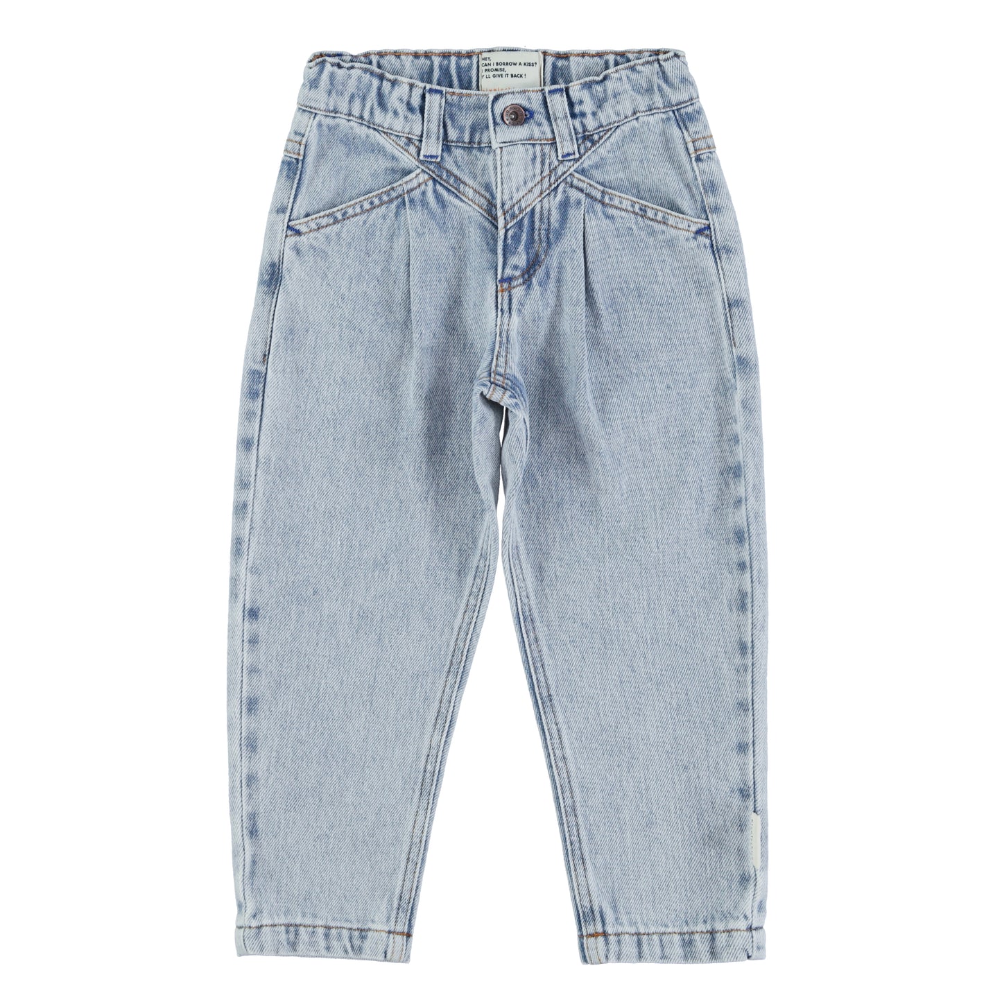 Piupiuchick | Momfit trousers | Washed denim blue