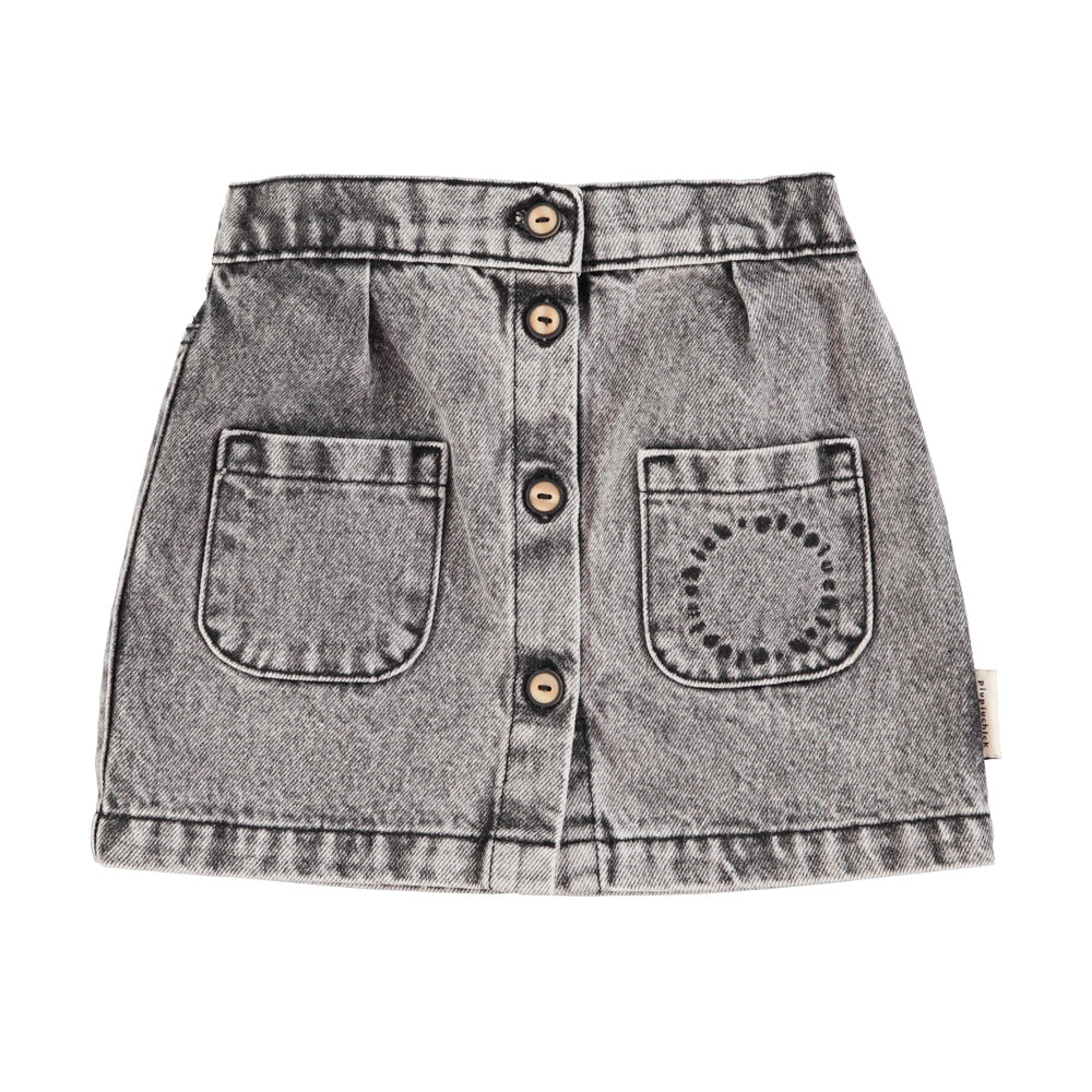 Piupiuchick| Short skirt | Washed demim black