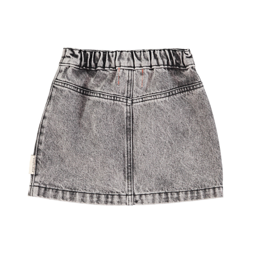 Piupiuchick| Short skirt | Washed demim black