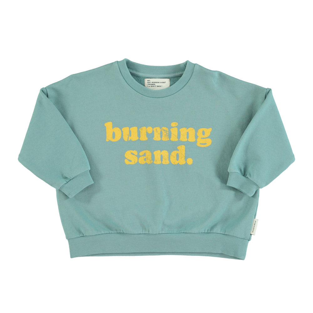 Piupiuchick | sweatshirt | green w/ "burning sand" print