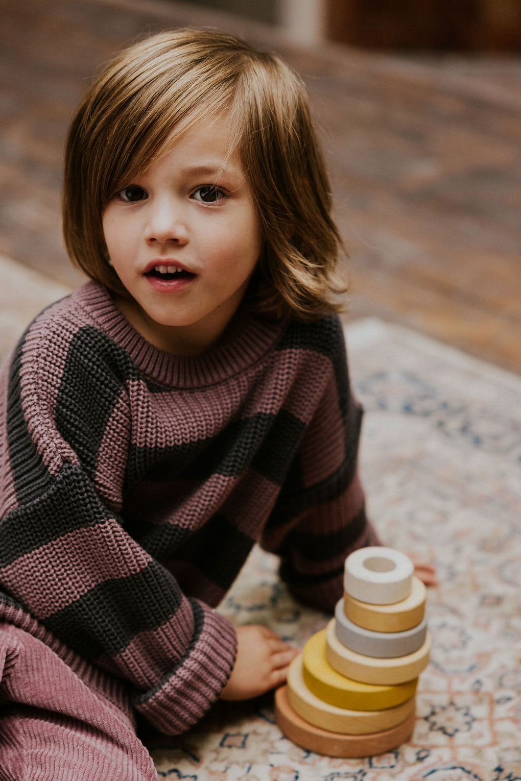 Yuki | Striped knitted sweater | Heather