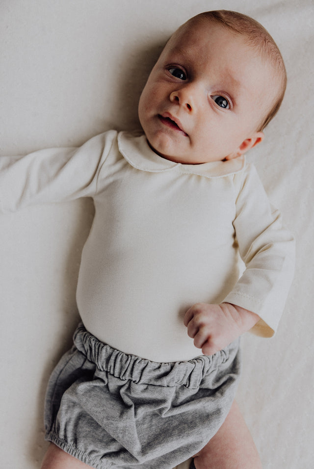 Gray label | baby collar onesie cream