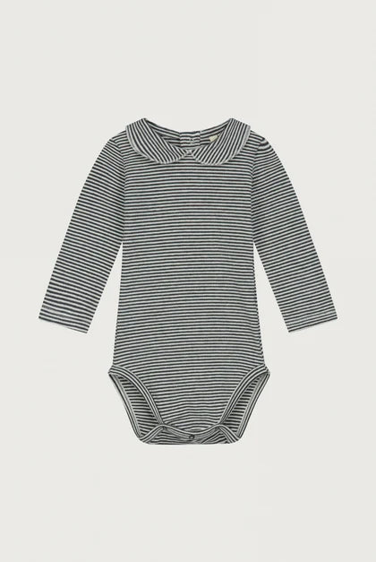Gray Label | Baby collar onesie | Nearly black - cream