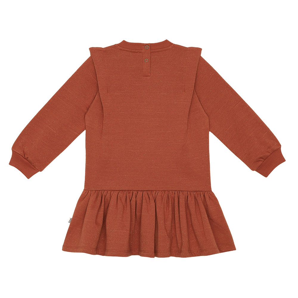 House of Jamie | Chunky shoulder sweatdress |terra rust