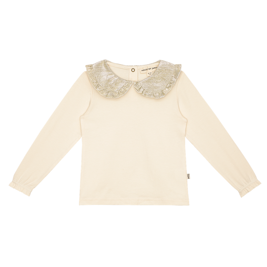 House of Jamie | Collar tee | Cream & shimmer gold