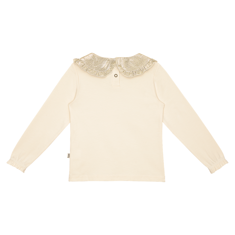 House of Jamie | Collar tee | Cream & shimmer gold