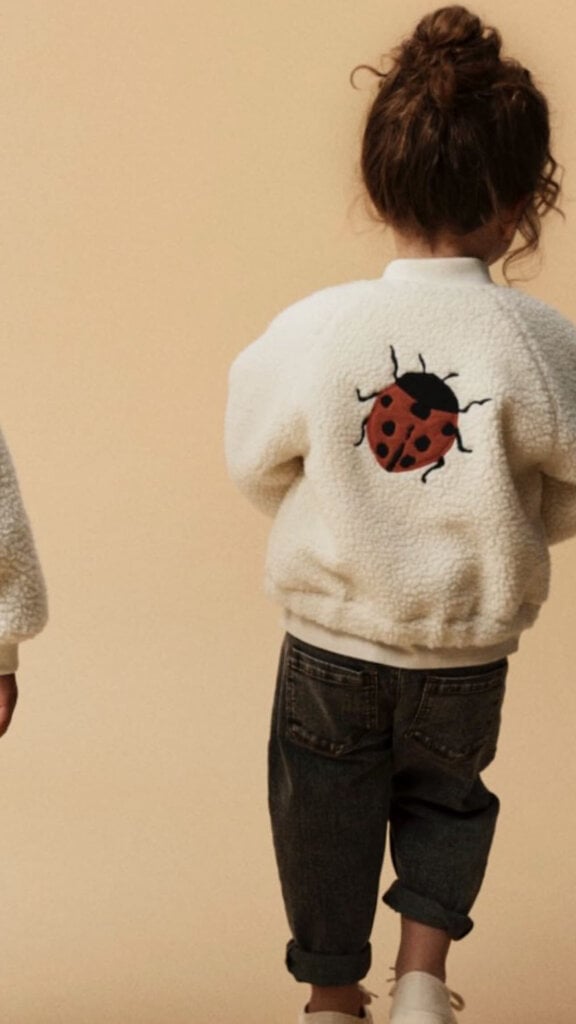 Lil'Atelier bomber jacket coconut milk ladybug